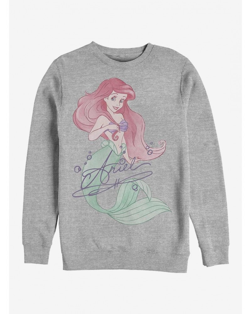 Disney The Little Mermaid Signed Ariel Crew Sweatshirt $14.39 Sweatshirts