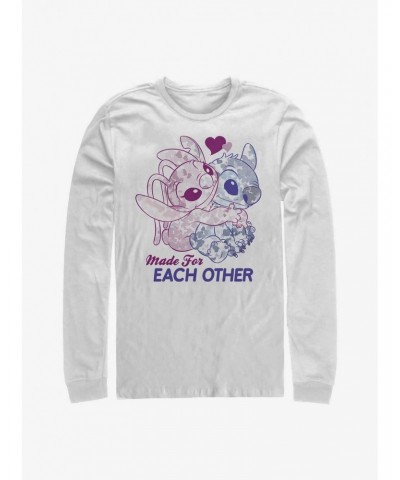 Disney Lilo & Stitch Made For Eachother Long-Sleeve T-Shirt $15.79 T-Shirts