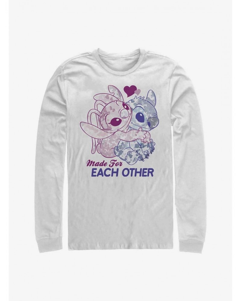 Disney Lilo & Stitch Made For Eachother Long-Sleeve T-Shirt $15.79 T-Shirts