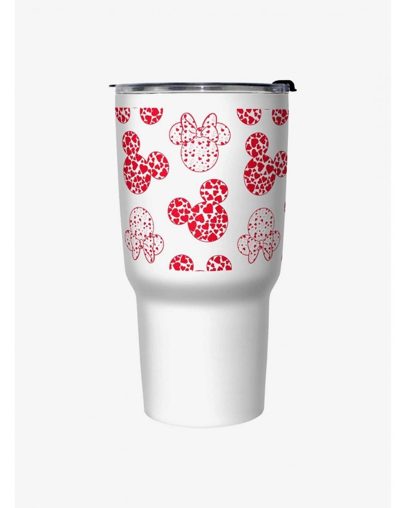 Disney Mickey Mouse Mickey & Minnie Heart Ears Travel Mug $11.36 Mugs