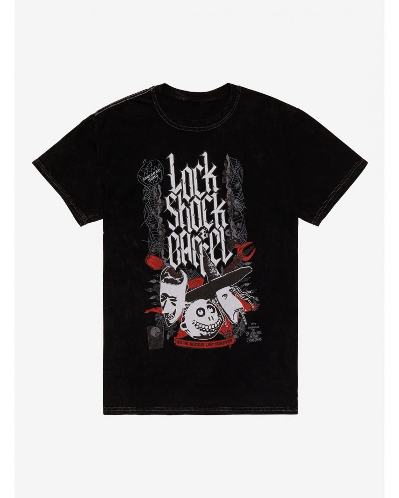 The Nightmare Before Christmas Lock Shock & Barrel Boyfriend Fit Girls T-Shirt $11.57 T-Shirts