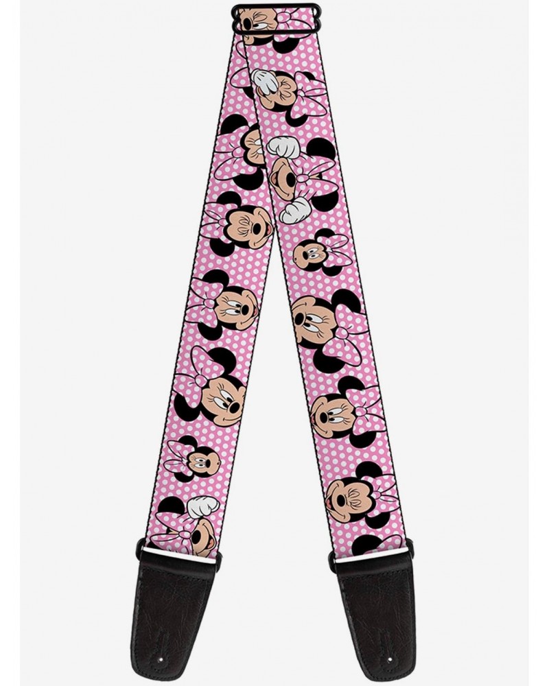 Disney Minnie Mouse Expressions Polka Dot Pink Guitar Strap $12.45 Guitar Straps