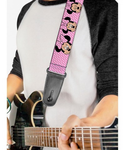 Disney Minnie Mouse Expressions Polka Dot Pink Guitar Strap $12.45 Guitar Straps