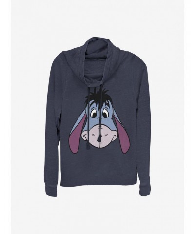 Disney Winnie The Pooh Eeyore Big Face Cowlneck Long-Sleeve Girls Top $22.00 Tops