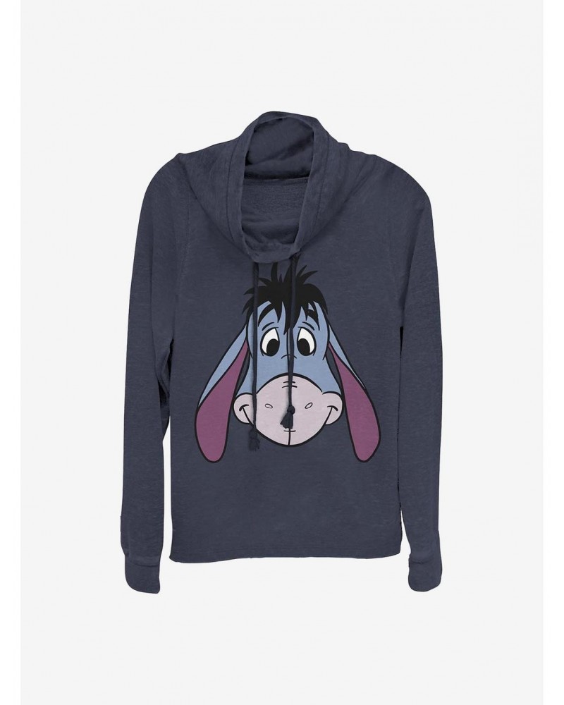 Disney Winnie The Pooh Eeyore Big Face Cowlneck Long-Sleeve Girls Top $22.00 Tops