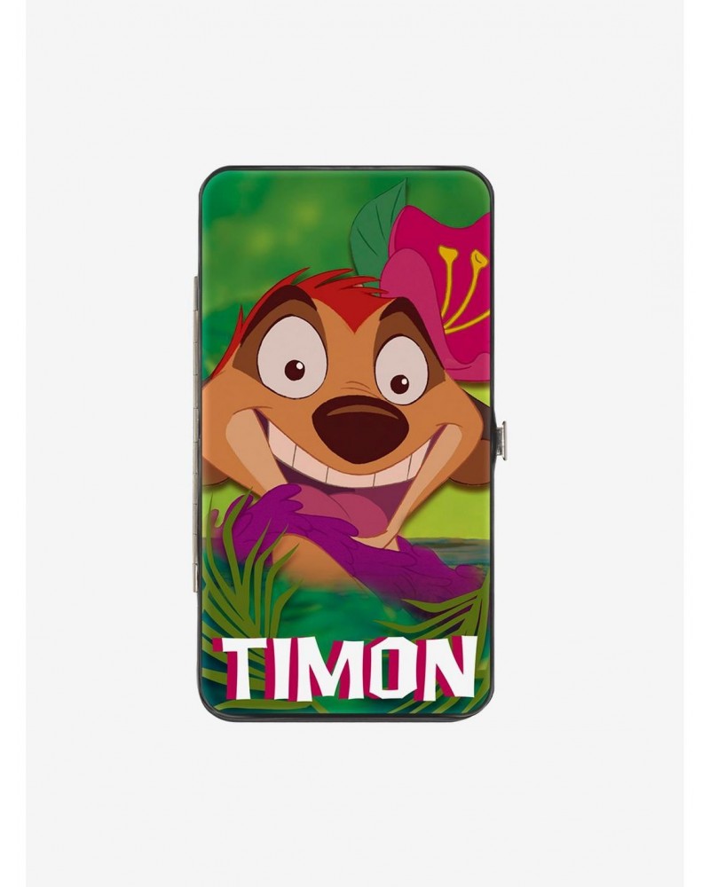 Disney The Lion King Timon Hula Dance Face Green Leaves Hinged Wallet $6.48 Wallets