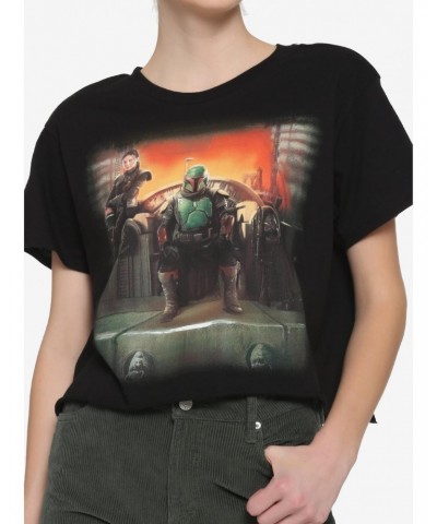 Star Wars The Book Of Boba Fett Throne Girls Crop T-Shirt $3.17 T-Shirts