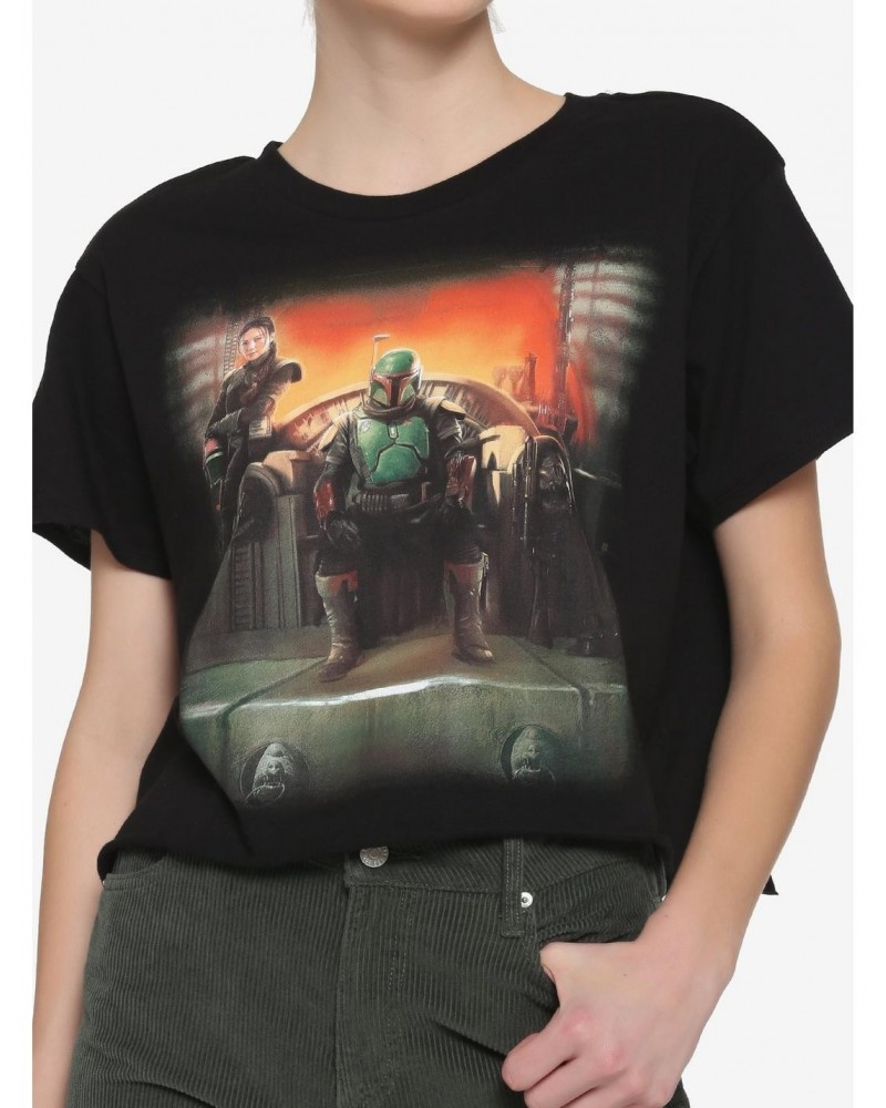 Star Wars The Book Of Boba Fett Throne Girls Crop T-Shirt $3.17 T-Shirts